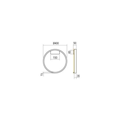 Redo 01-2817 - LED Prigušiva zidna svjetiljka FEBE LED/24W/230V zlatna