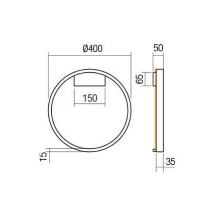 Redo 01-2819 - LED Prigušiva zidna svjetiljka FEBE LED/24W/230V crna