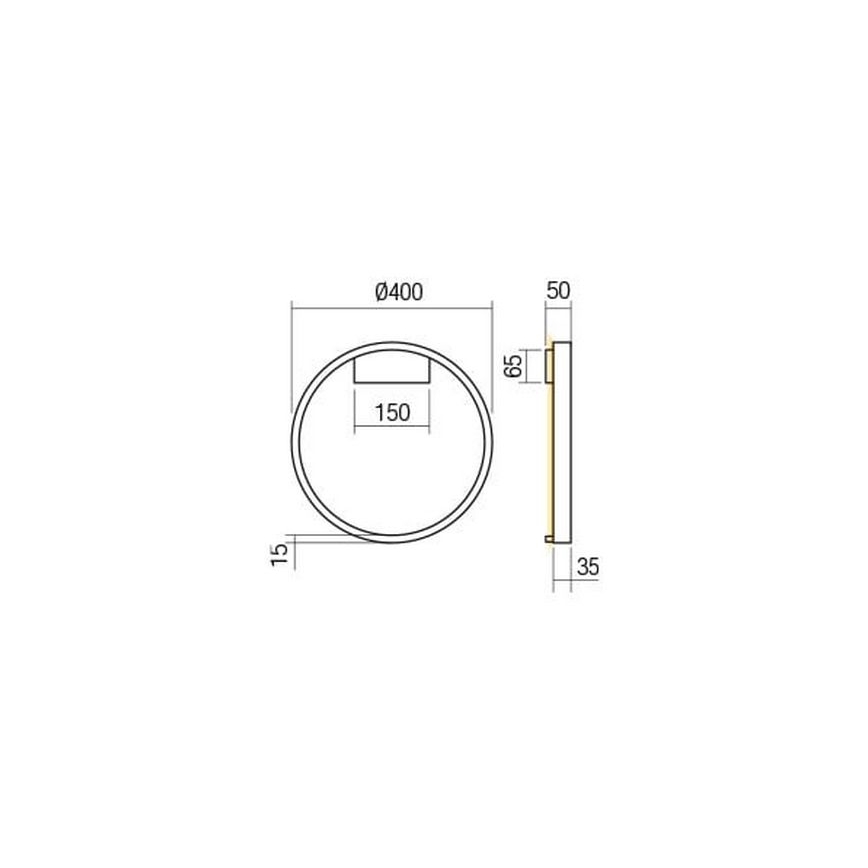 Redo 01-2819 - LED Prigušiva zidna svjetiljka FEBE LED/24W/230V crna