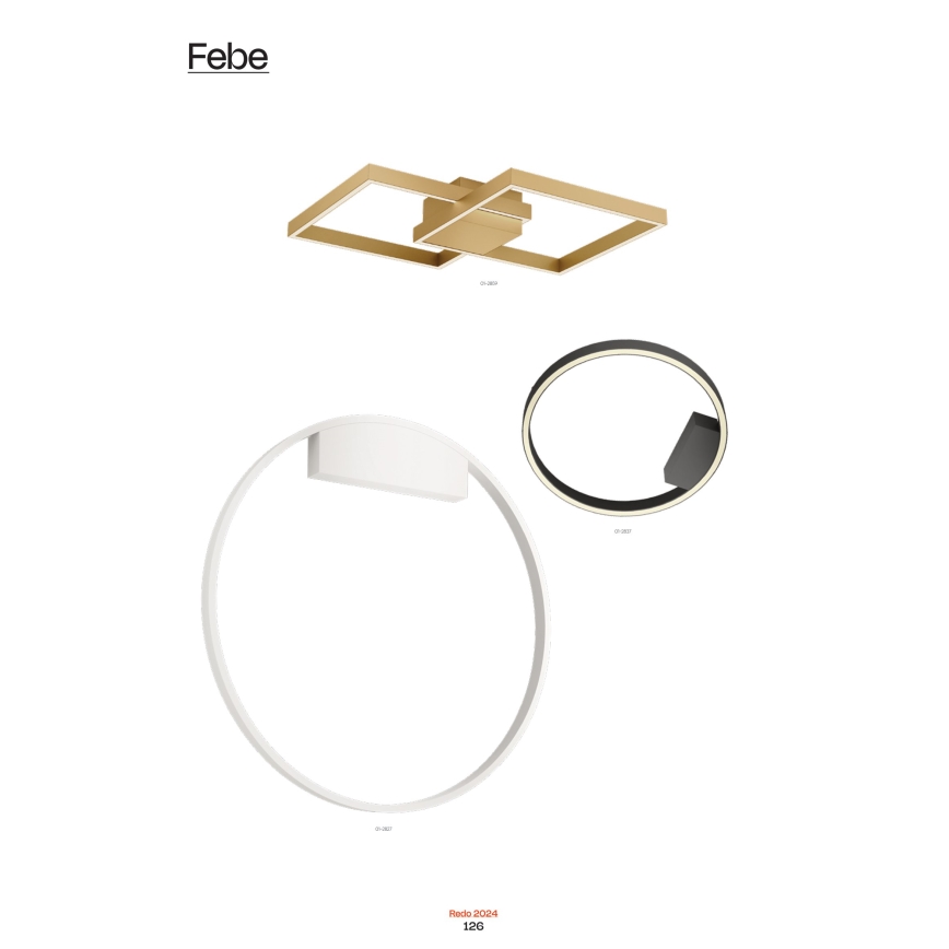 Redo 01-2835 - LED Prigušiva zidna svjetiljka FEBE LED/24W/230V zlatna