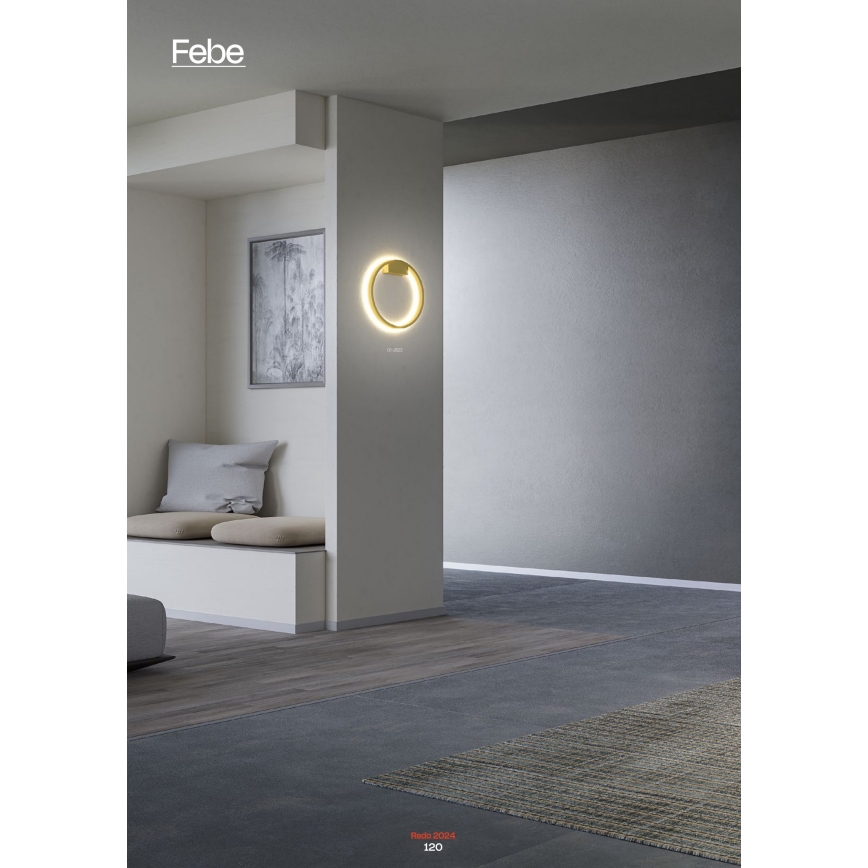 Redo 01-2835 - LED zidno svjetlo s mogućnošću prigušivanja FEBE LED/24W/230V zlatno