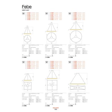Redo 01-2835 - LED zidno svjetlo s mogućnošću prigušivanja FEBE LED/24W/230V zlatno