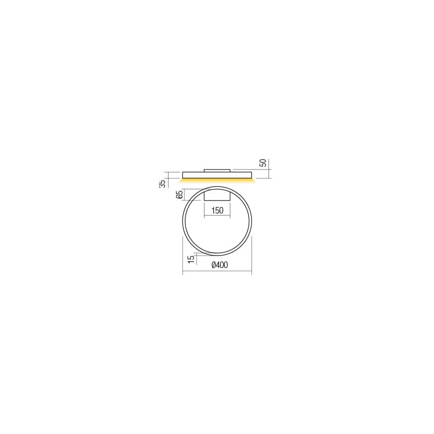 Redo 01-2835 - LED zidno svjetlo s mogućnošću prigušivanja FEBE LED/24W/230V zlatno