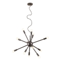 Redo 01-2934 - Viseći luster STELLAR na užetu, 12xE14/25W/230V, crni