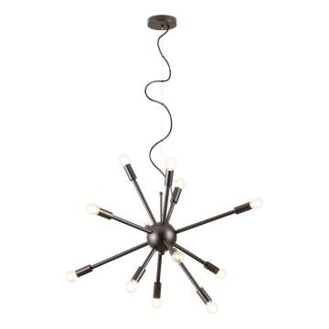 Redo 01-2934 - Viseći luster STELLAR na užetu, 12xE14/25W/230V, crni