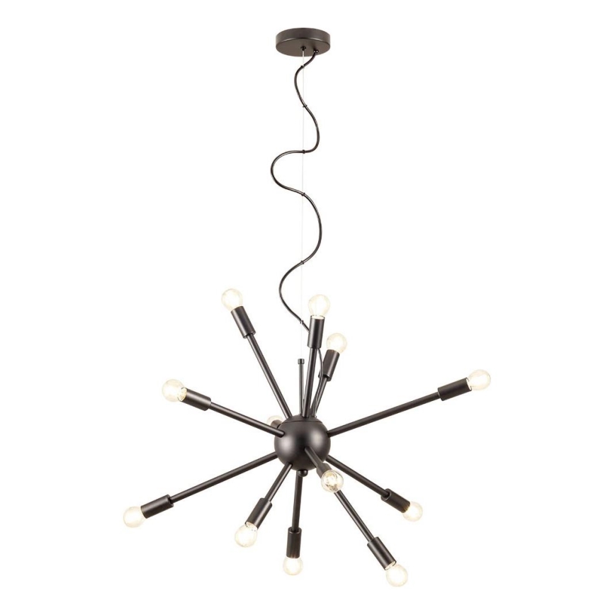 Redo 01-2934 - Viseći luster STELLAR na užetu, 12xE14/25W/230V, crni