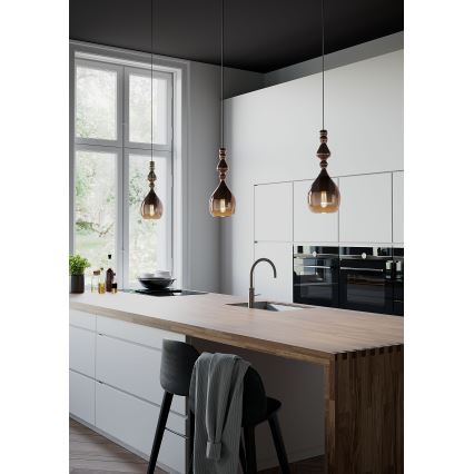 Redo 01-2937 - Luster na sajli AMBIX 1xE27/42W/230V Ø 18 cm zlatna