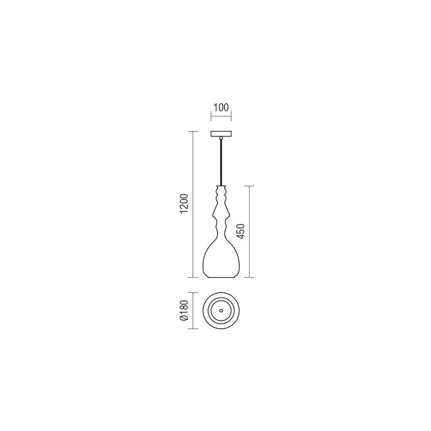 Redo 01-2937 - Luster na sajli AMBIX 1xE27/42W/230V Ø 18 cm zlatna