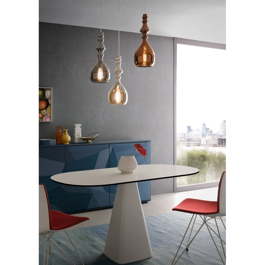 Redo 01-2939 - Viseći luster na kabelu AMBIX 1xE27/42W/230V, promjer 18 cm, smeđi