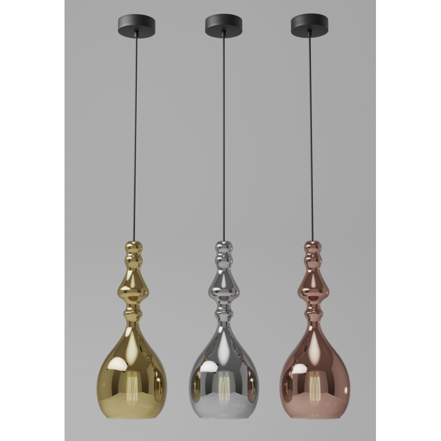 Redo 01-2939 - Viseći luster na kabelu AMBIX 1xE27/42W/230V, promjer 18 cm, smeđi