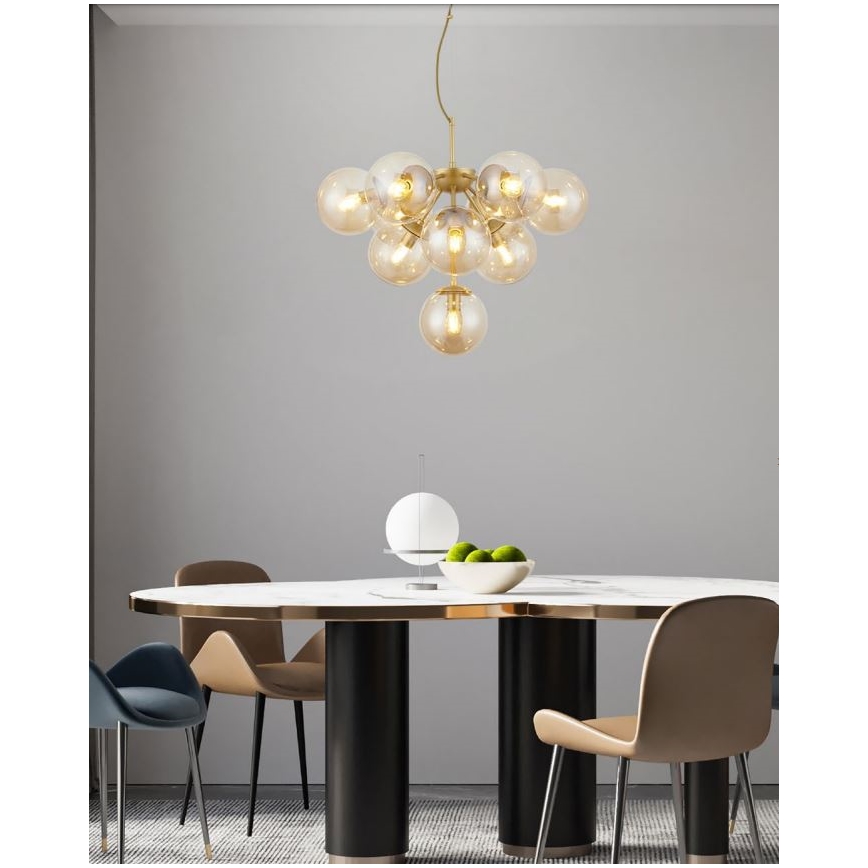 Redo 01-2940 - Luster na sajli AGAPE 10xE14/28W/230V zlatna