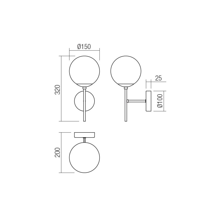 Redo 01-2942 - Zidna lampa MUNDI 1xE14/28W/230V bakar