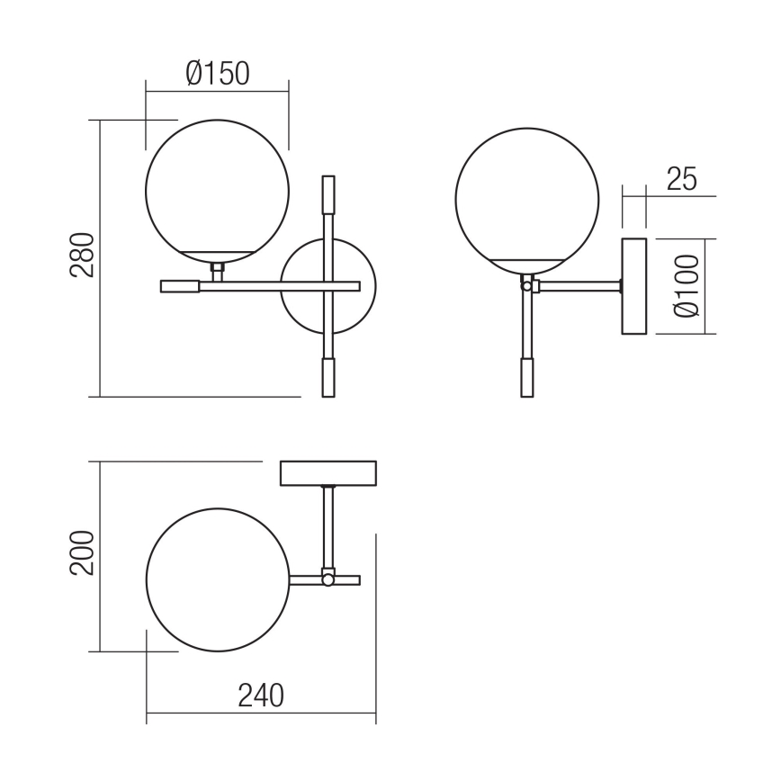 Redo 01-2945 - Zidna svjetiljka ESSENTIAL 1xE14/28W/230V lijeva