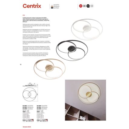 Redo 01-2973 - LED Stropna svjetiljka CENTRIX LED/92W/230V brončana