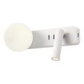 Redo 01-2991 - LED zidna svjetiljka OASIS LED/3W/230V + 1xG9/10W USB CRI 90 bijela