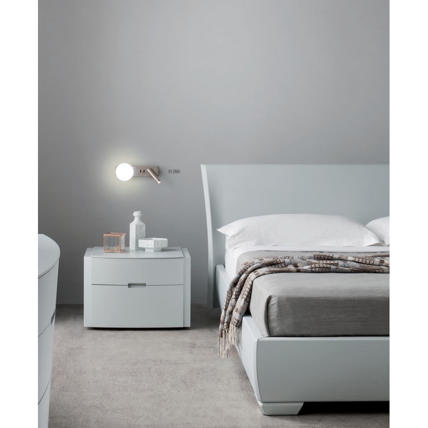 Redo 01-2993 - LED zidna svjetiljka OASIS LED/3W/230V + 1xG9/10W USB CRI 90 sjajni krom