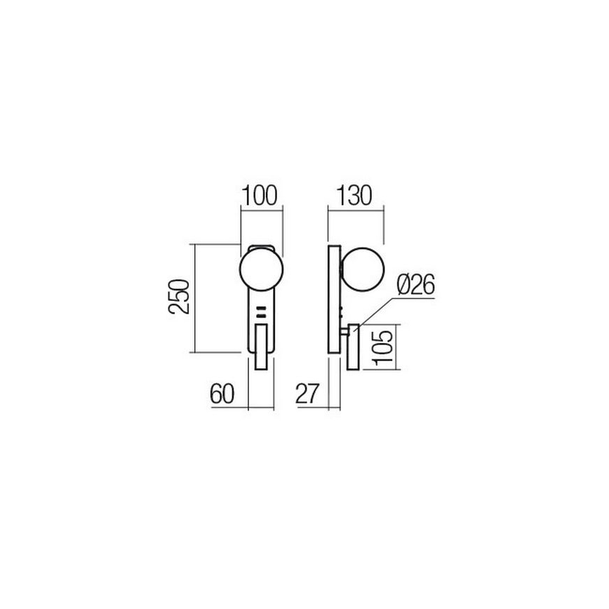Redo 01-2993 - LED zidna svjetiljka OASIS LED/3W/230V + 1xG9/10W USB CRI 90 sjajni krom