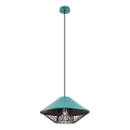 Redo 01-3006 - Luster na sajli GRILL 1xE27/42W/230V promjer 39,6 cm crna/tirkizna