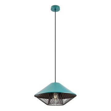 Redo 01-3006 - Luster na sajli GRILL 1xE27/42W/230V promjer 39,6 cm crna/tirkizna