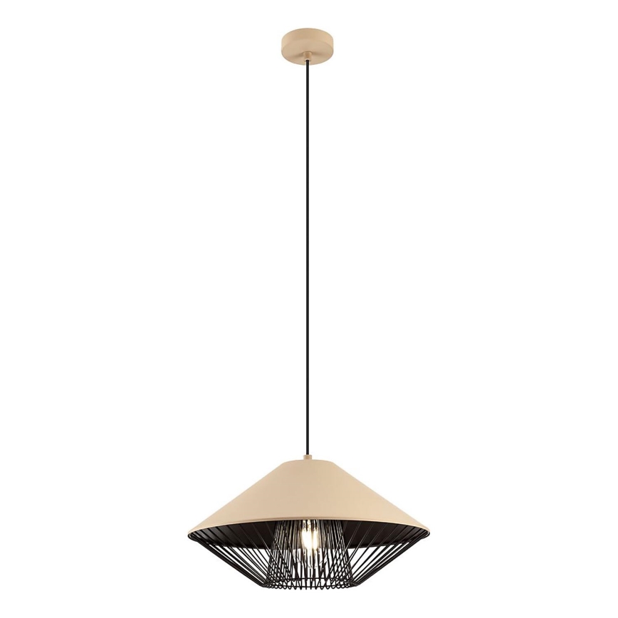 Redo 01-3007 - Luster na sajli GRILL 1xE27/42W/230V Ø 39,6 cm crna/bež