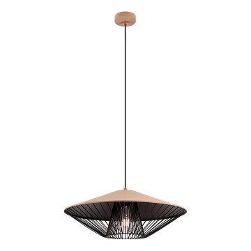 Redo 01-3009 - Viseći luster na sajli GRILL 1xE27/42W/230V Ø 49,5 cm crna/smeđa