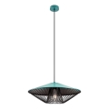 Redo 01-3010 - Viseći luster na kablu GRILL 1xE27/42W/230V Ø 49,5 cm crna/tirkizna