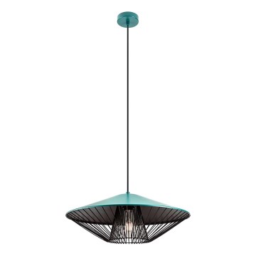 Redo 01-3010 - Viseći luster na kablu GRILL 1xE27/42W/230V Ø 49,5 cm crna/tirkizna