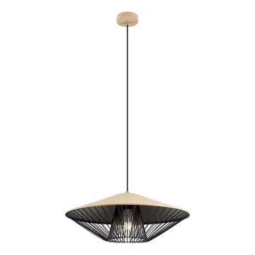 Redo 01-3011 - Viseći luster na sajli GRILL 1xE27/42W/230V Ø 49,5 cm crna/bež