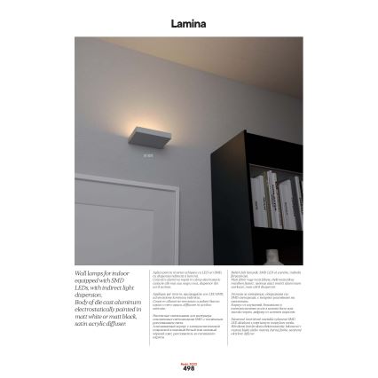 Redo 01-3016 - LED zidna svjetiljka LAMINA 2xLED/15W/230V CRI 90 crna