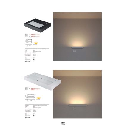 Redo 01-3016 - LED zidna svjetiljka LAMINA 2xLED/15W/230V CRI 90 crna