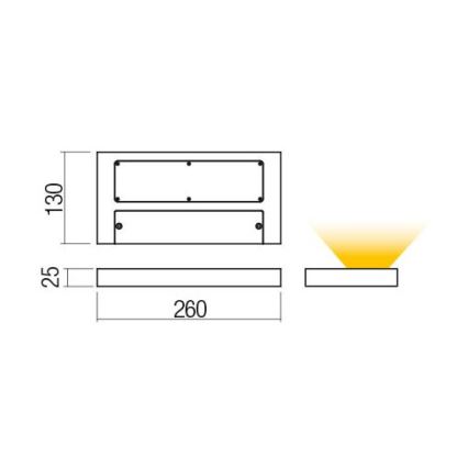Redo 01-3016 - LED zidna svjetiljka LAMINA 2xLED/15W/230V CRI 90 crna