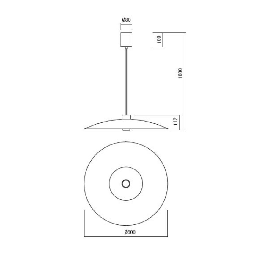 Redo 01-3021 - LED luster na sajli LARS LED/14W/230V + LED/10W, promjer 60 cm, CRI 90, crna