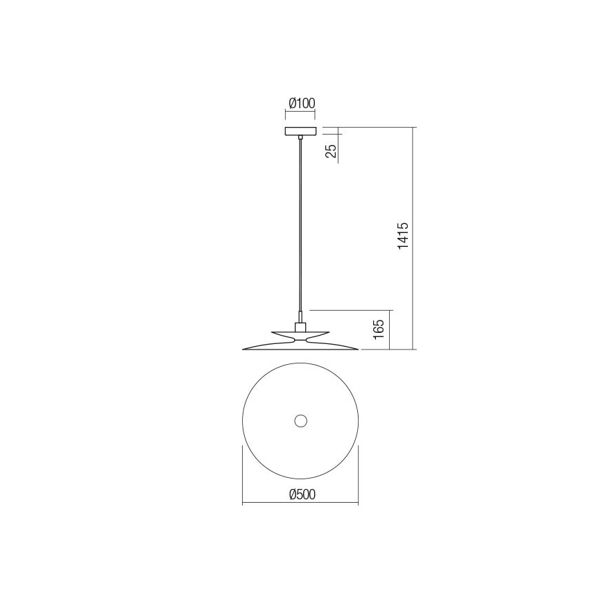Redo 01-3049 - Luster na sajli GUNNAR 1xE27/42W/230V, promjer 50 cm, narančasta