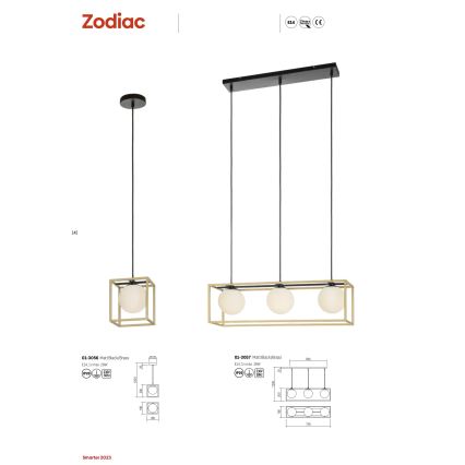 Redo 01-3056 - Luster na sajli ZODIAC 1xE14/28W/230V
