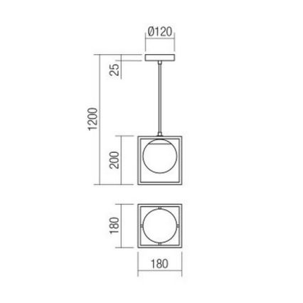 Redo 01-3056 - Luster na sajli ZODIAC 1xE14/28W/230V