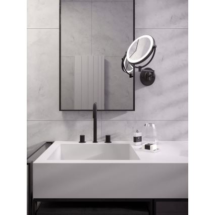 Redo 01-3088 - LED Dimmabilno dodirno kozmetičko ogledalo SELFIE LED/7W/230V 3000/4000/6000K crna