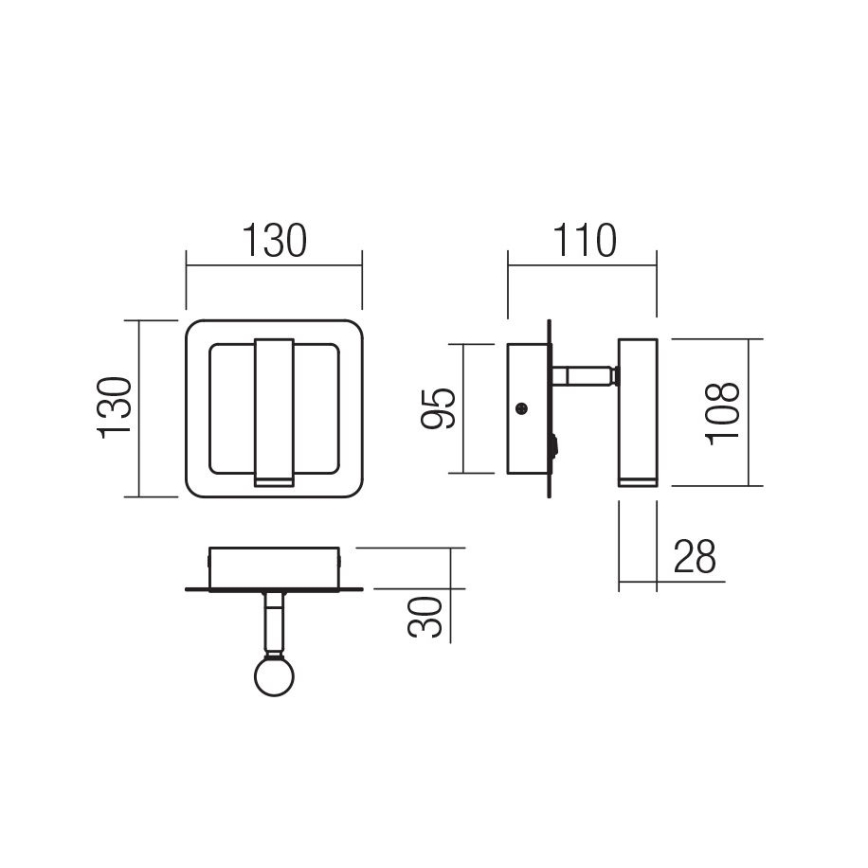 Redo 01-3091 - LED Zidna reflektorska svjetiljka CLOSER LED/6W/230V bijela