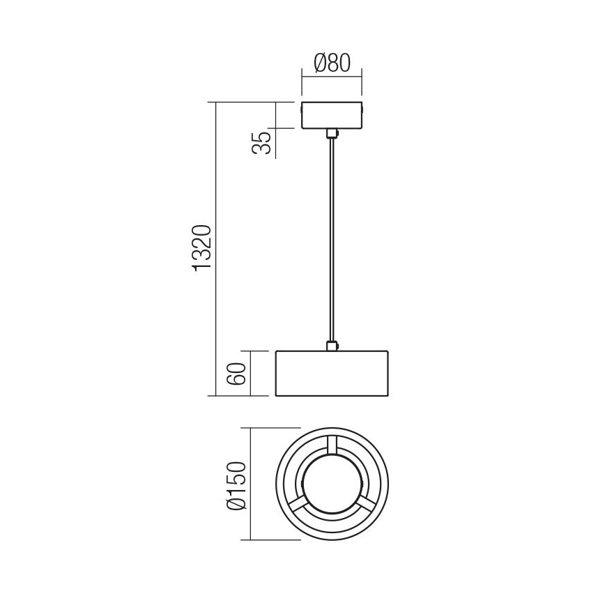 Redo 01-3099 - LED Luster na sajli PUNKT LED/6W/230V pr. 15 cm bijela