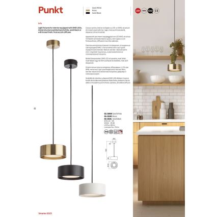 Redo 01-3100 - LED luster na sajli PUNKT LED/6W/230V pr. 15 cm mesing