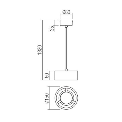 Redo 01-3100 - LED luster na sajli PUNKT LED/6W/230V pr. 15 cm mesing