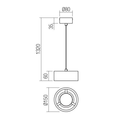 Redo 01-3101 - LED Luster na sajli PUNKT LED/6W/230V pr. 15 cm crna