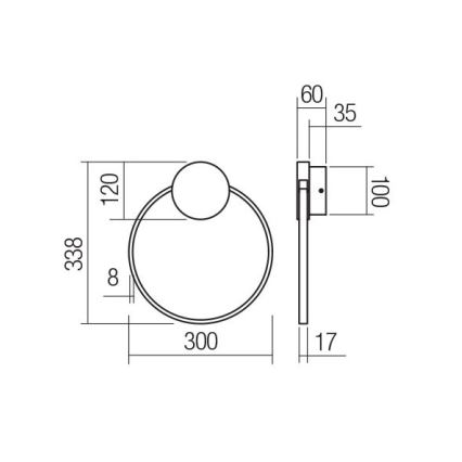 Redo 01-3102 - LED Zidna svjetiljka ATOM LED/11W/230V pr. 30 cm