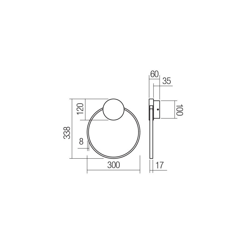 Redo 01-3102 - LED Zidna svjetiljka ATOM LED/11W/230V pr. 30 cm