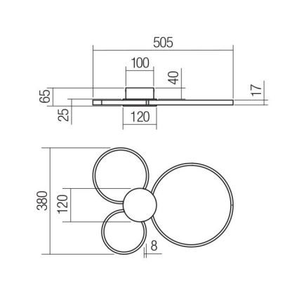 Redo 01-3105 - LED Stropna svjetiljka ATOM LED/20W/230V