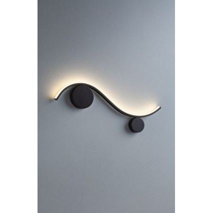Redo 01-3110 - LED Zidna svjetiljka WAVE LED/9W/230V crna