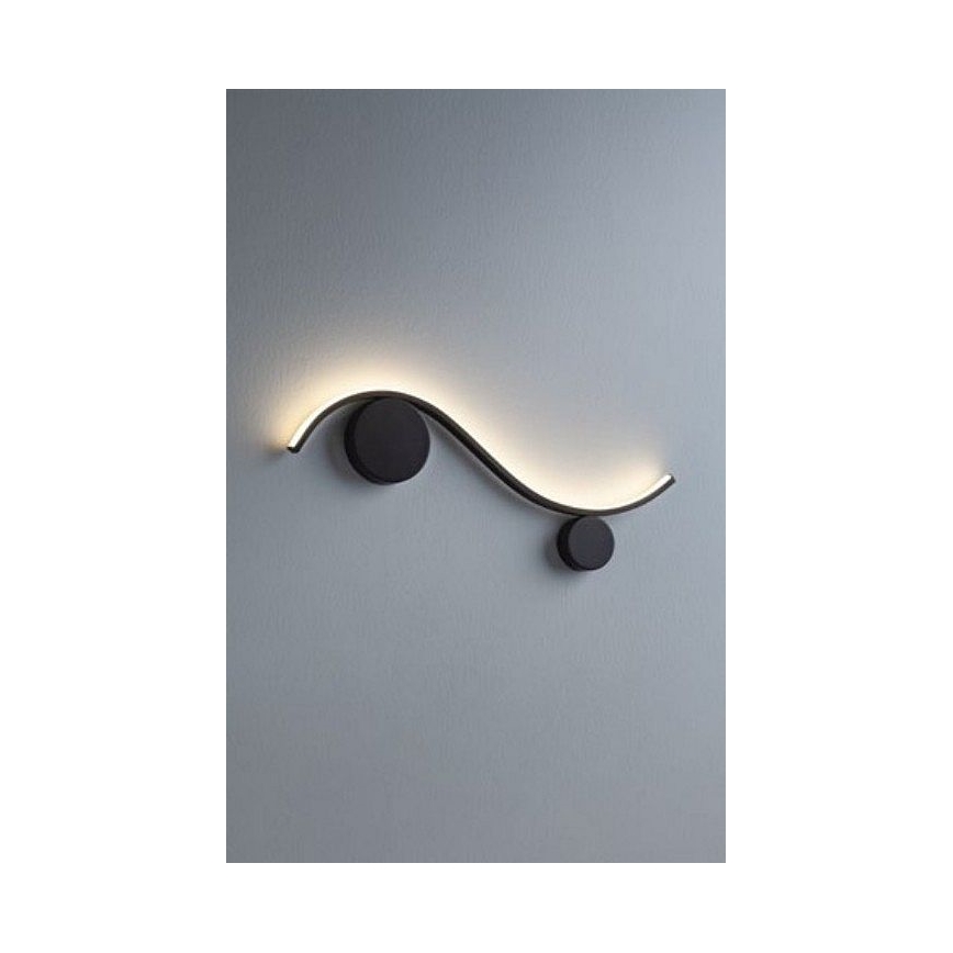 Redo 01-3110 - LED Zidna svjetiljka WAVE LED/9W/230V crna