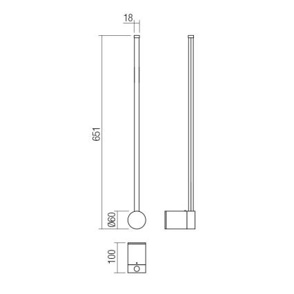 Redo 01-3121 - LED Zidna svjetiljka TABOO LED/9W/230V mesing