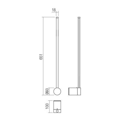 Redo 01-3122 - LED Zidna svjetiljka TABOO LED/9W/230V crna