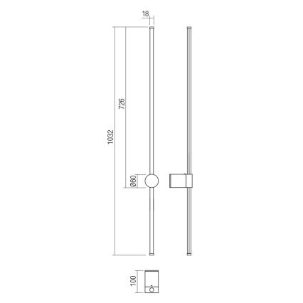 Redo 01-3124 - LED Zidna svjetiljka TABOO LED/11W/230V mesing