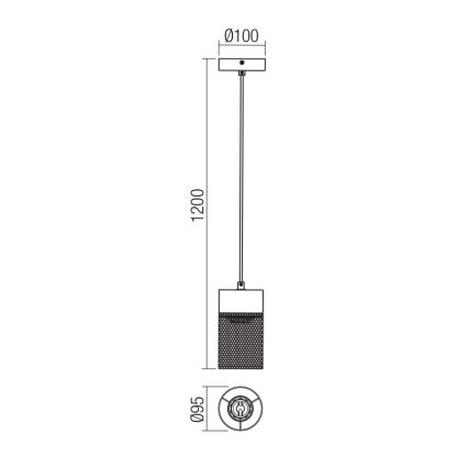 Redo 01-3141 - Luster na sajli STEM 1xE27/42W/230V